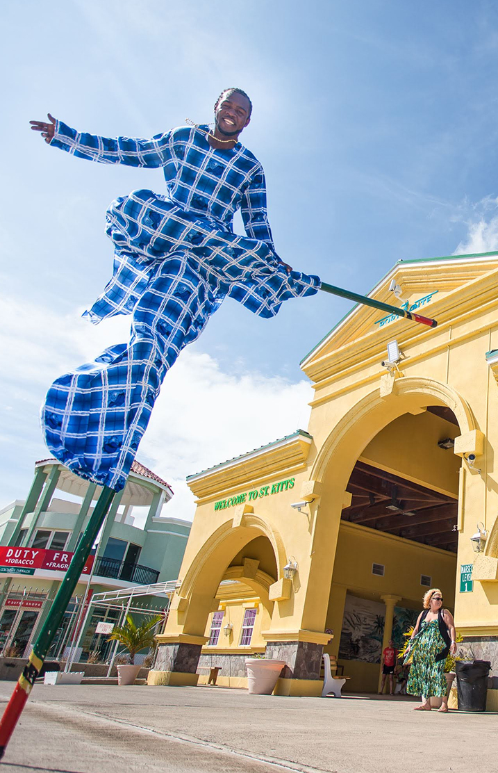 a person holding a flag
