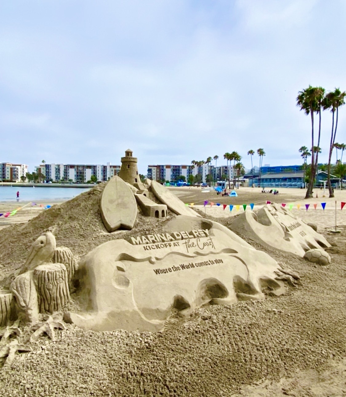 a sand sculpture on a beach