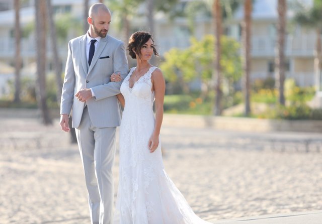 a man and woman in a suit
