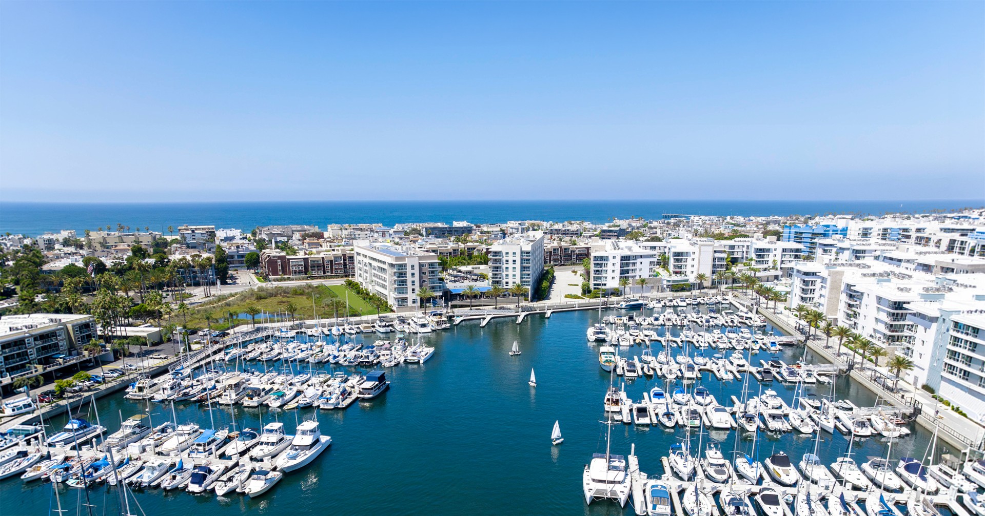 a large harbor with many boats