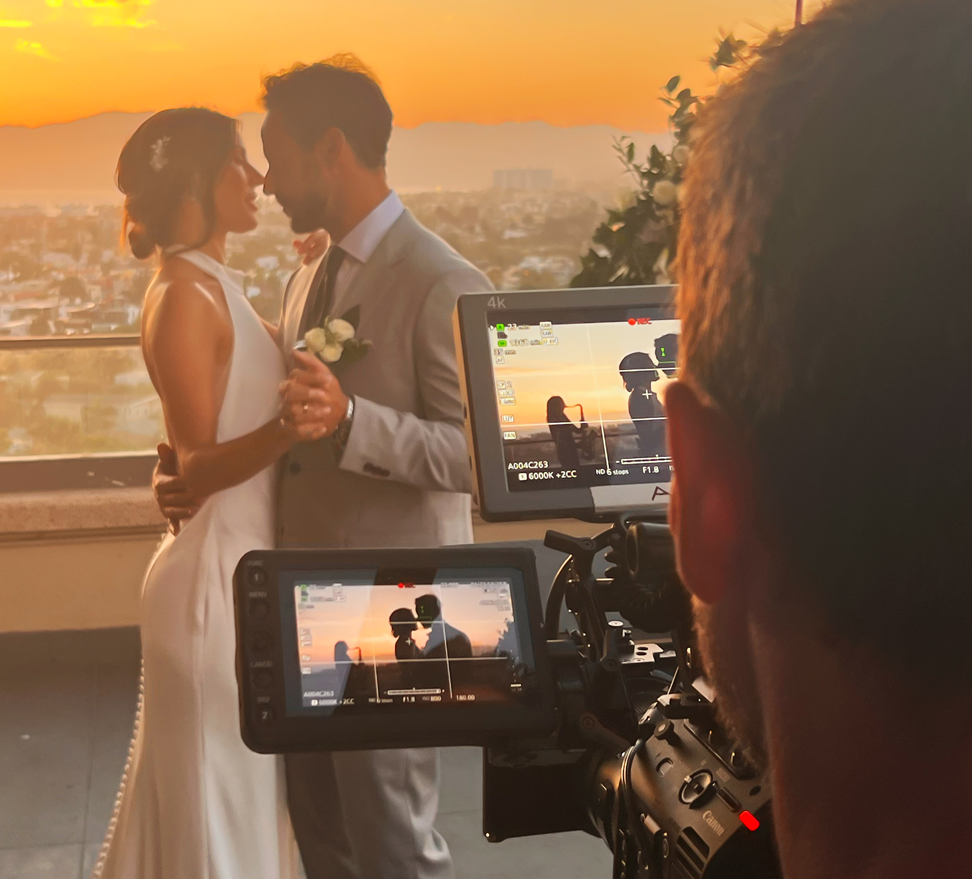 a man and woman kissing each other