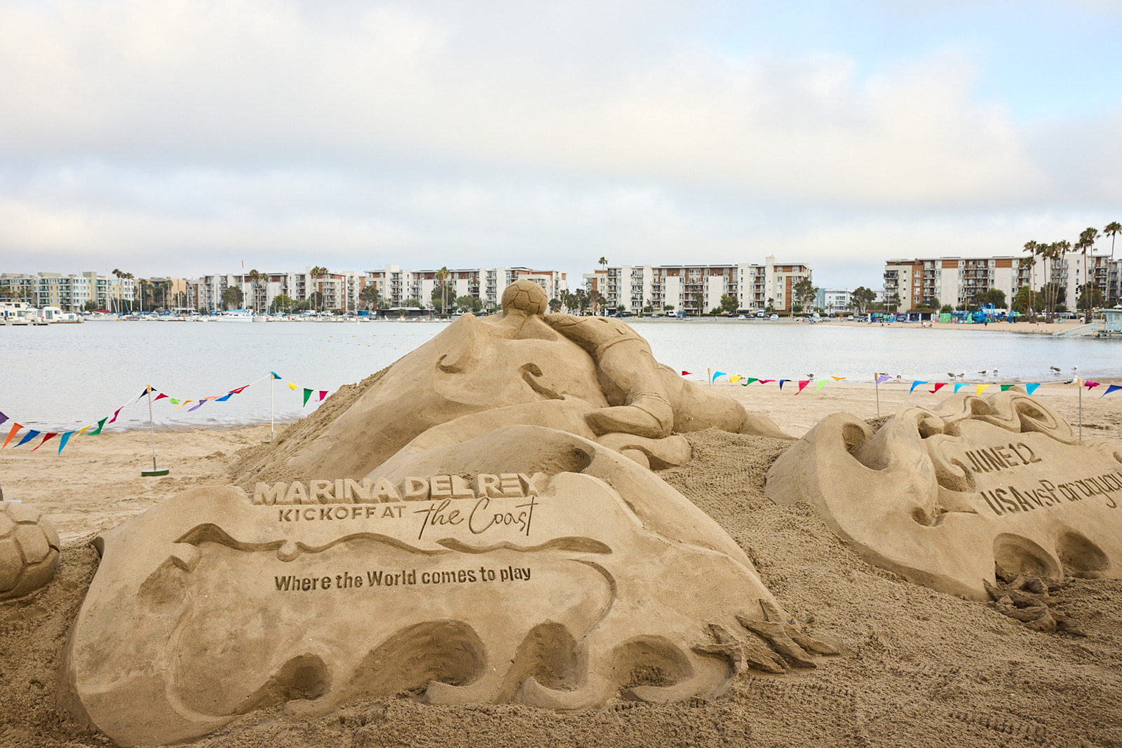 a sand sculpture on a beach