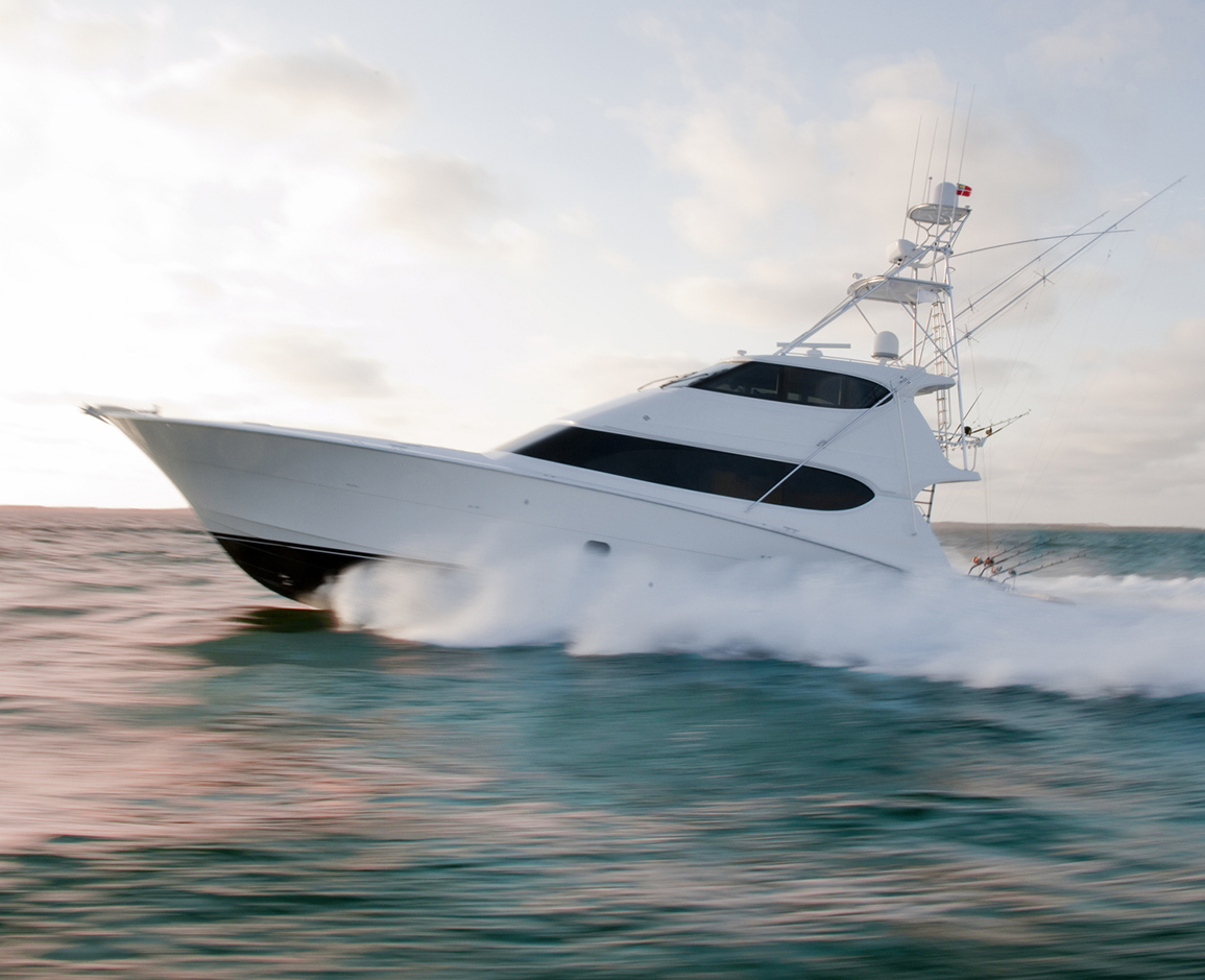 a white boat in the water