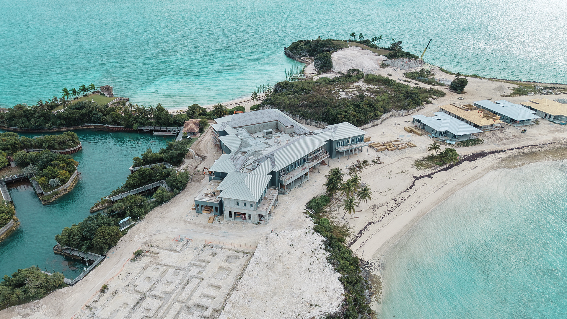a building on a small island