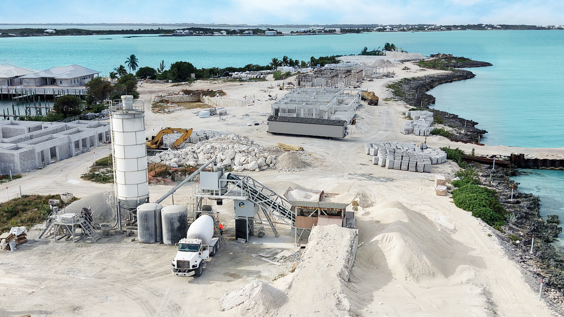 a construction site with sand and sand