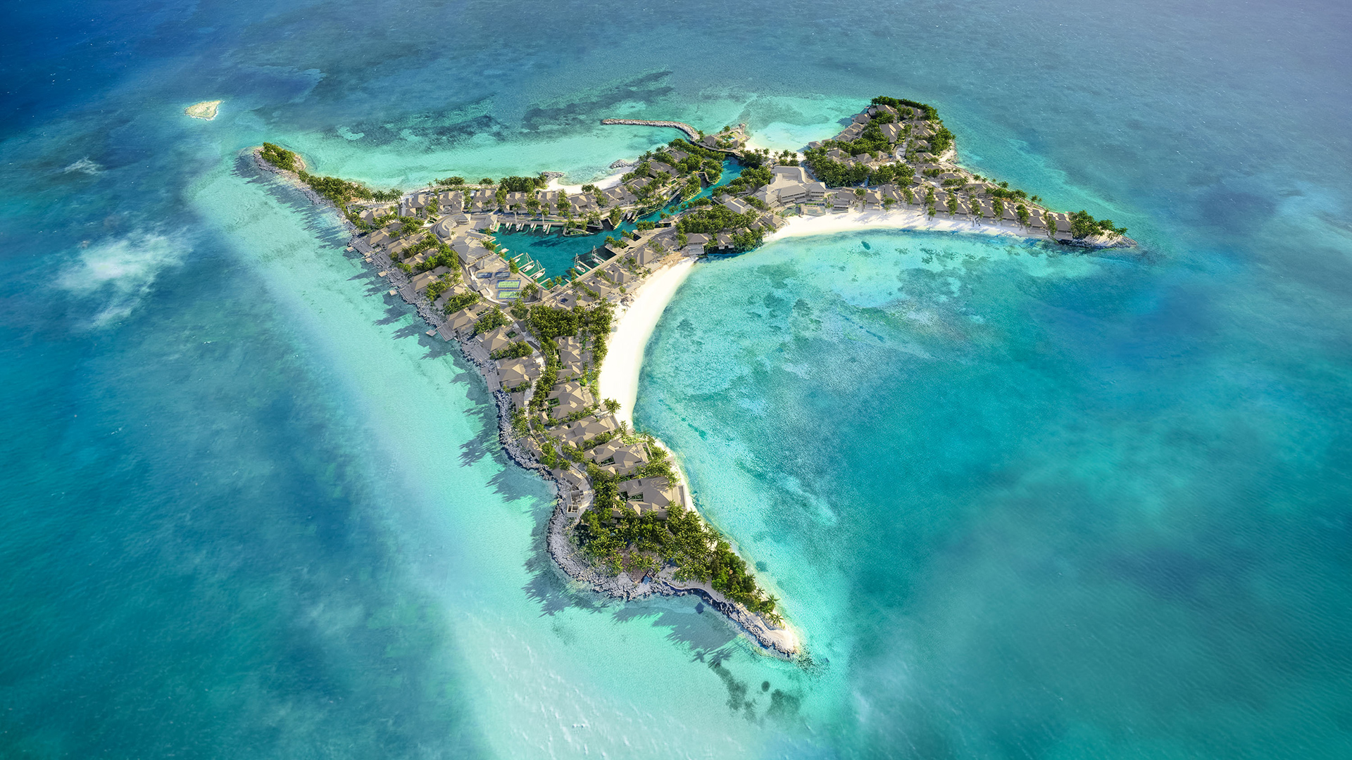 an island with a beach