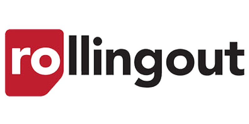 a black and red logo