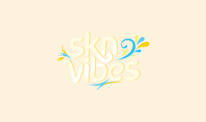 a white text with blue and yellow swirls