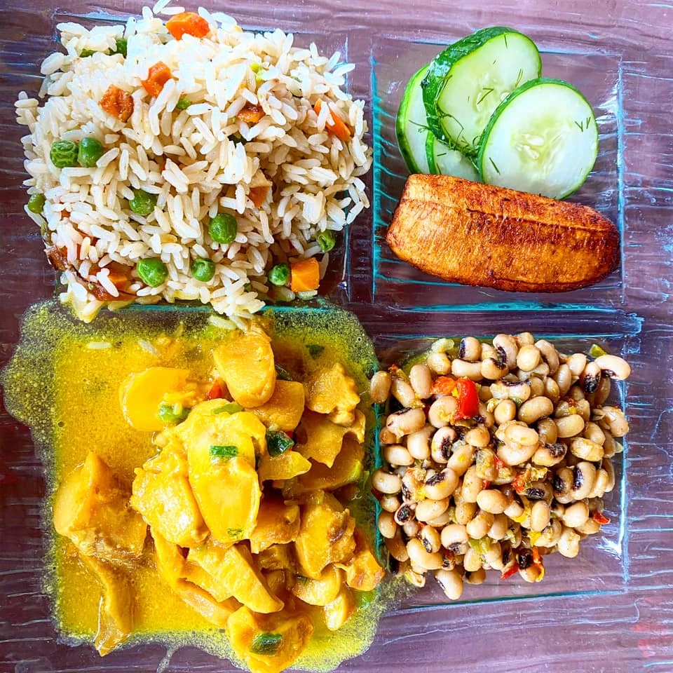 a plate of food on a table