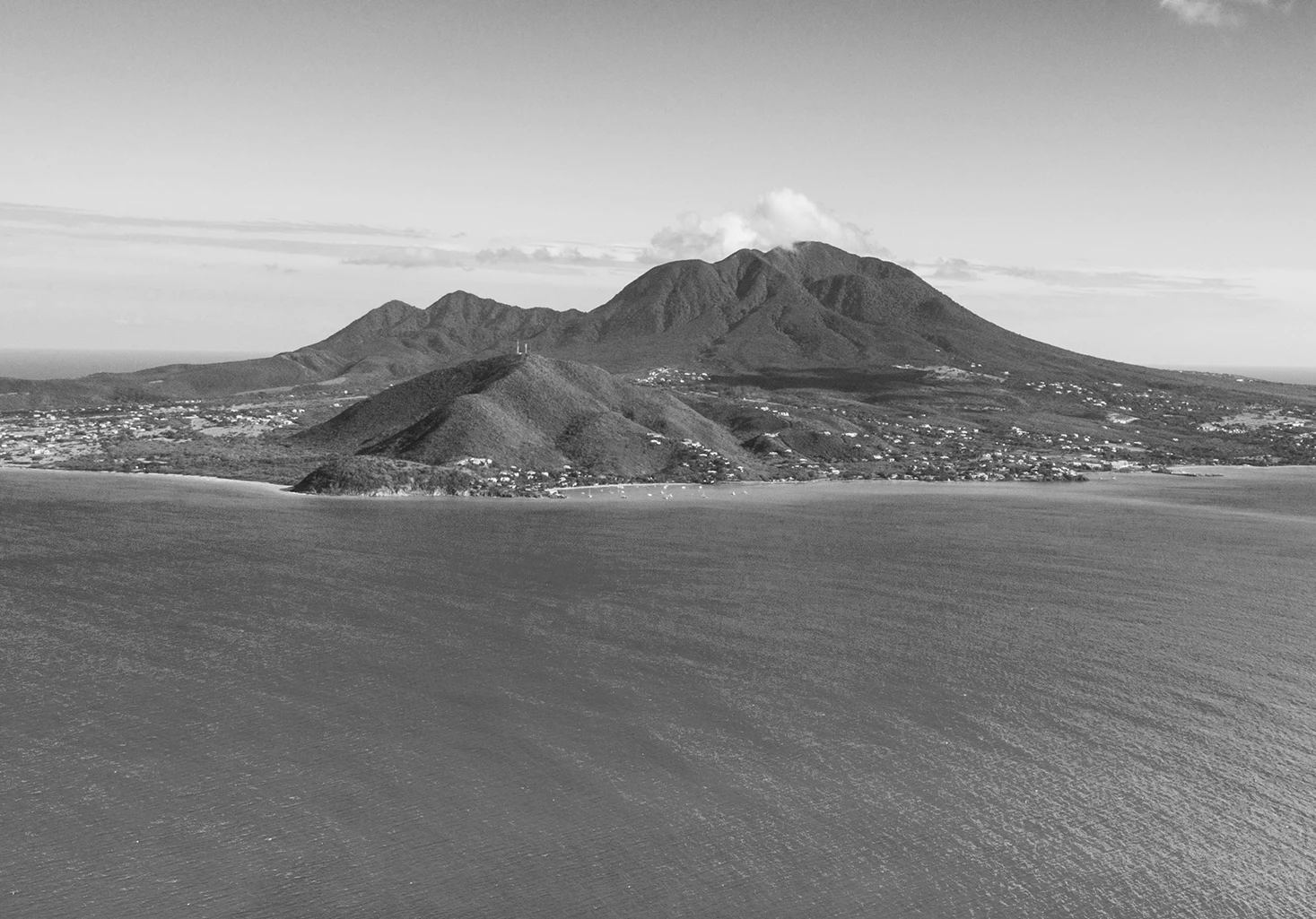 a mountain in the distance