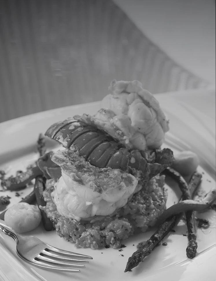 a plate of food with a fork