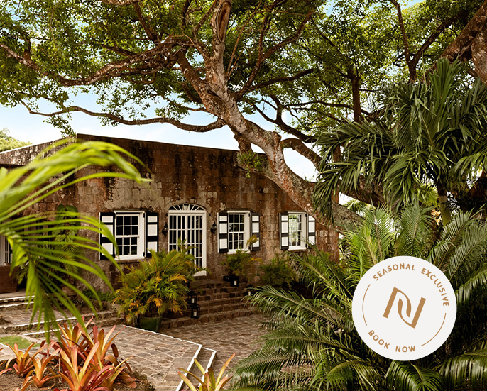 a building with trees and plants around it