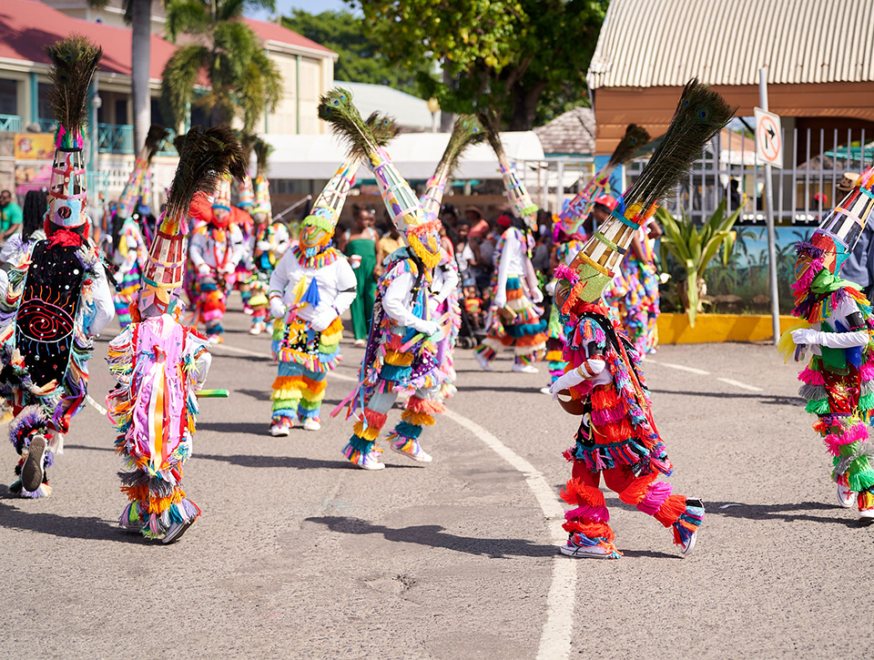 a group of people in colorful clothing