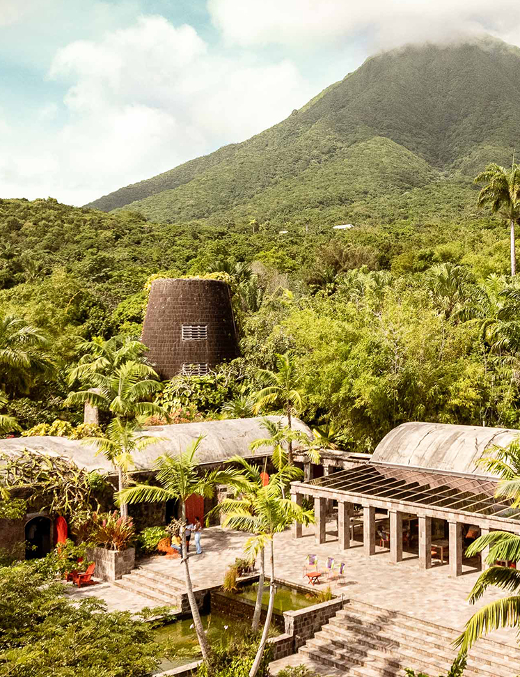 a building surrounded by trees