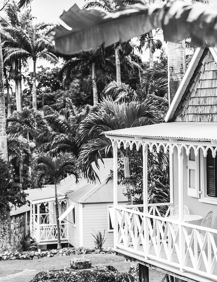 a house with a porch and trees