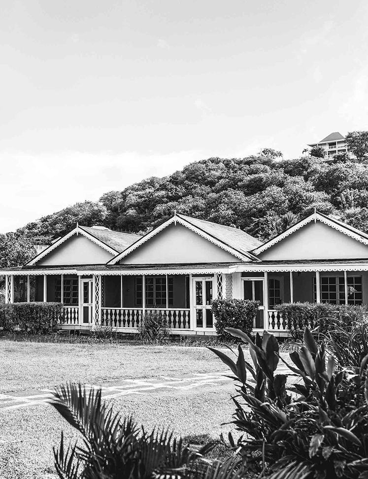 a house with a lawn and bushes