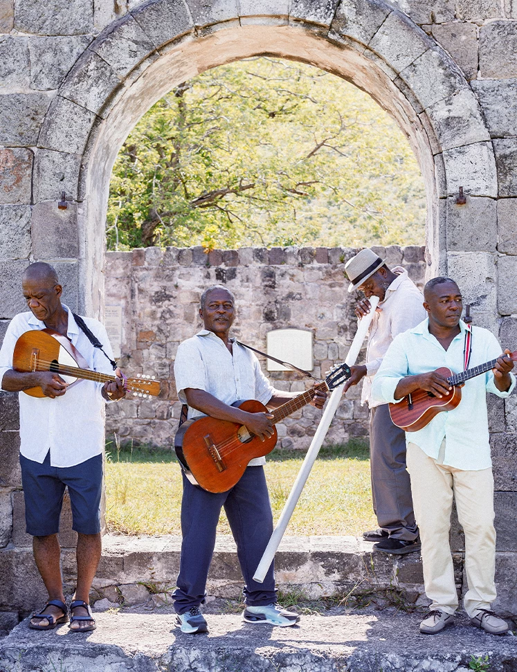 a group of men playing instruments