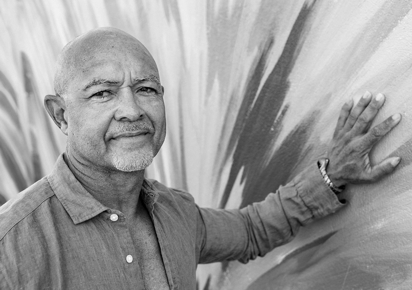 a man painting a wall