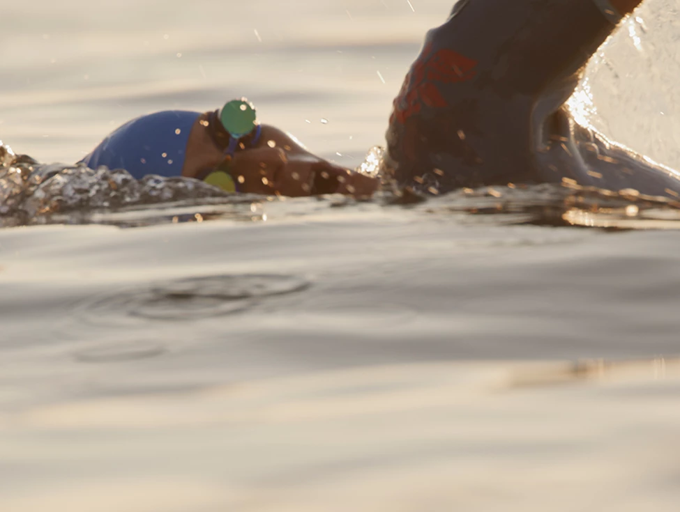 a person swimming in the water