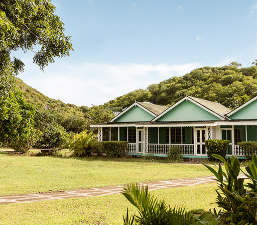 a house with a lawn and trees