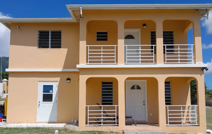 a house with a porch and a door
