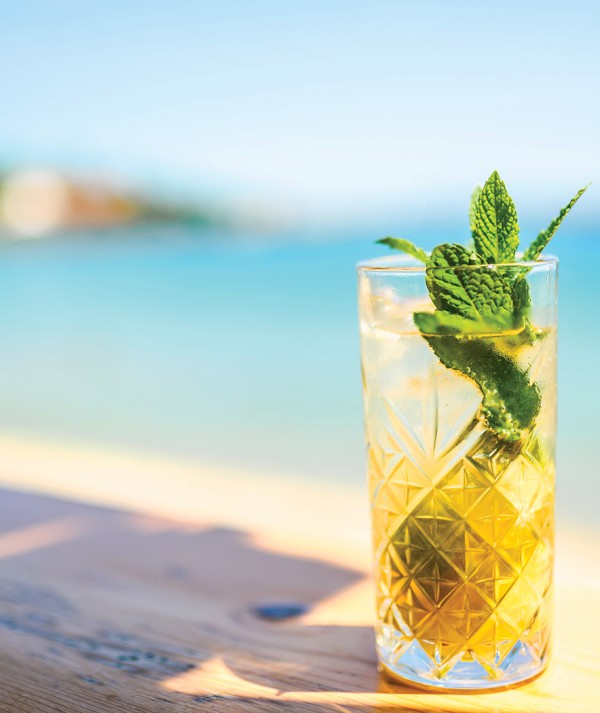 Indulge in sensory delights through delicious plant-based cuisine, refreshing cocktails, and a gorgeous beach view,