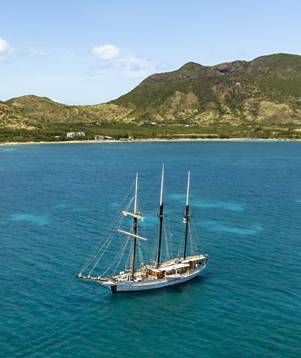 St. Kitts’ warm turquoise waters are enchanting for a day of sailing aboard a luxurious catamaran and snorkeling or diving the many natural reefs.