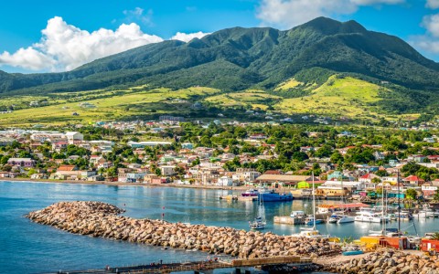 a town next to a body of water