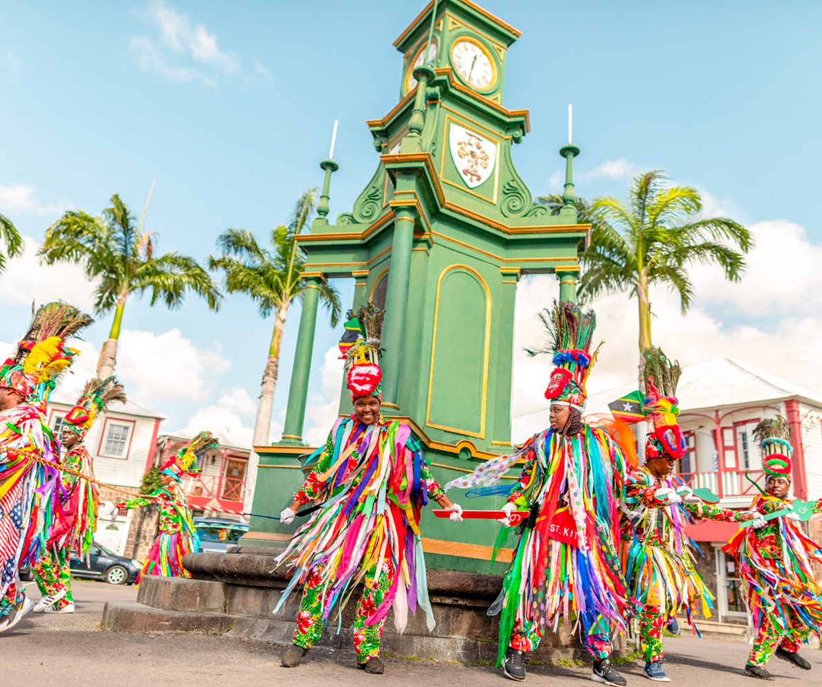 a group of people in colorful clothing