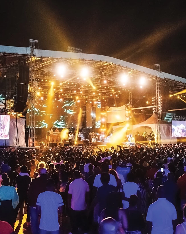 a  large crowd of people at a concert