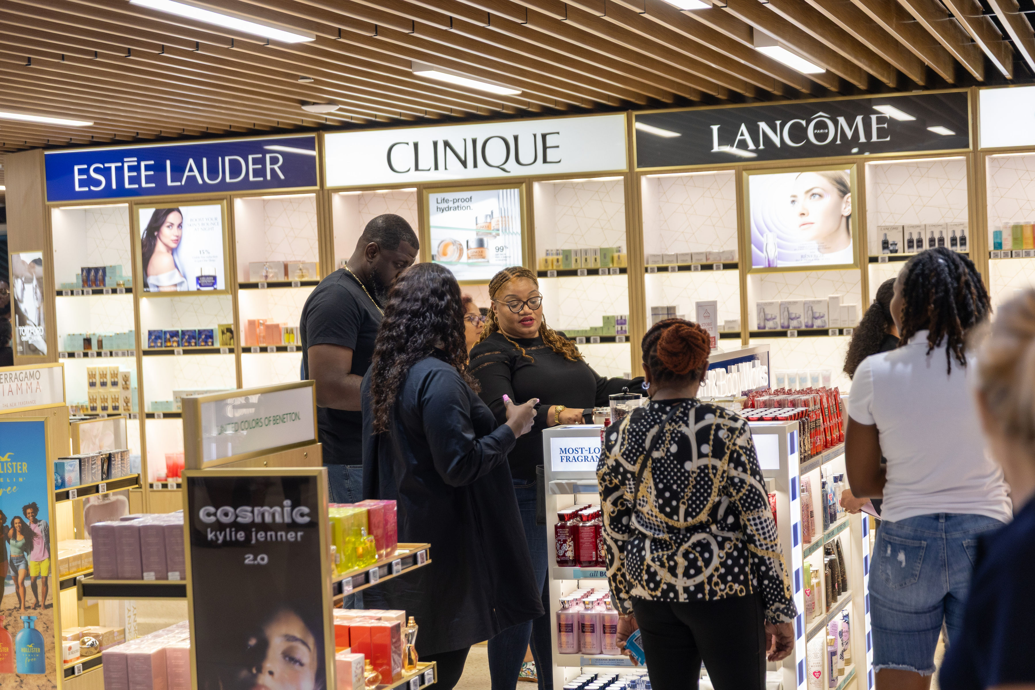 a group of people in a store