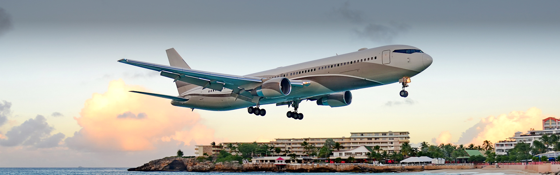 a plane flying over water