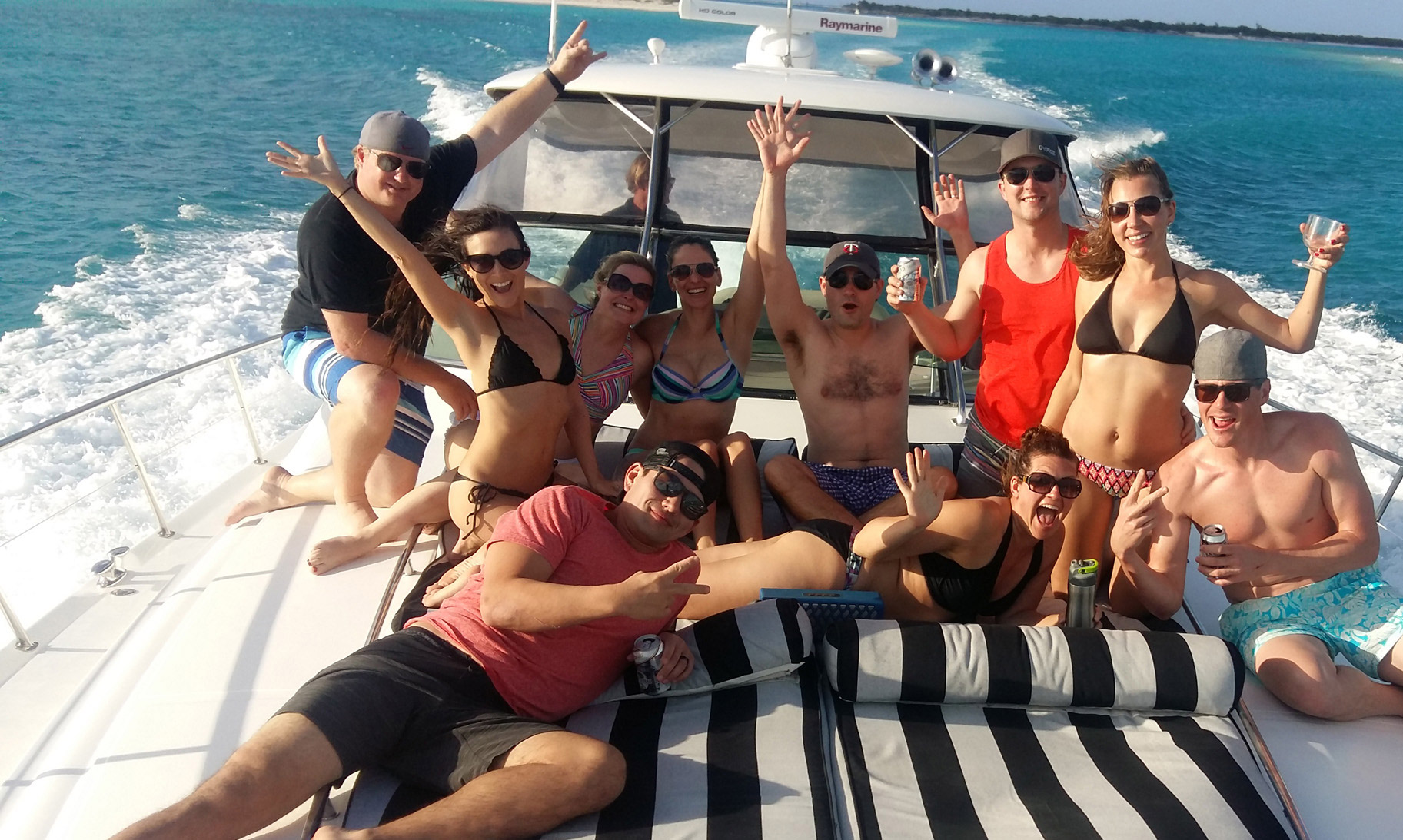 a group of people on a boat