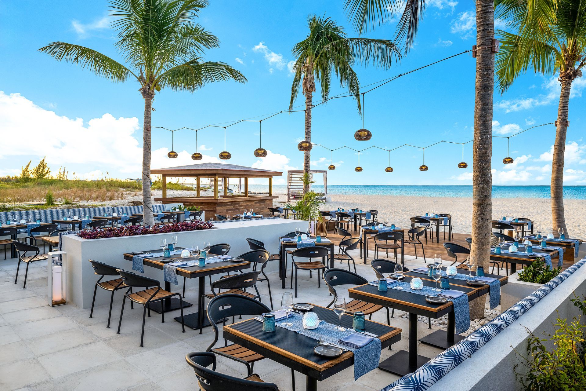 a restaurant on a beach