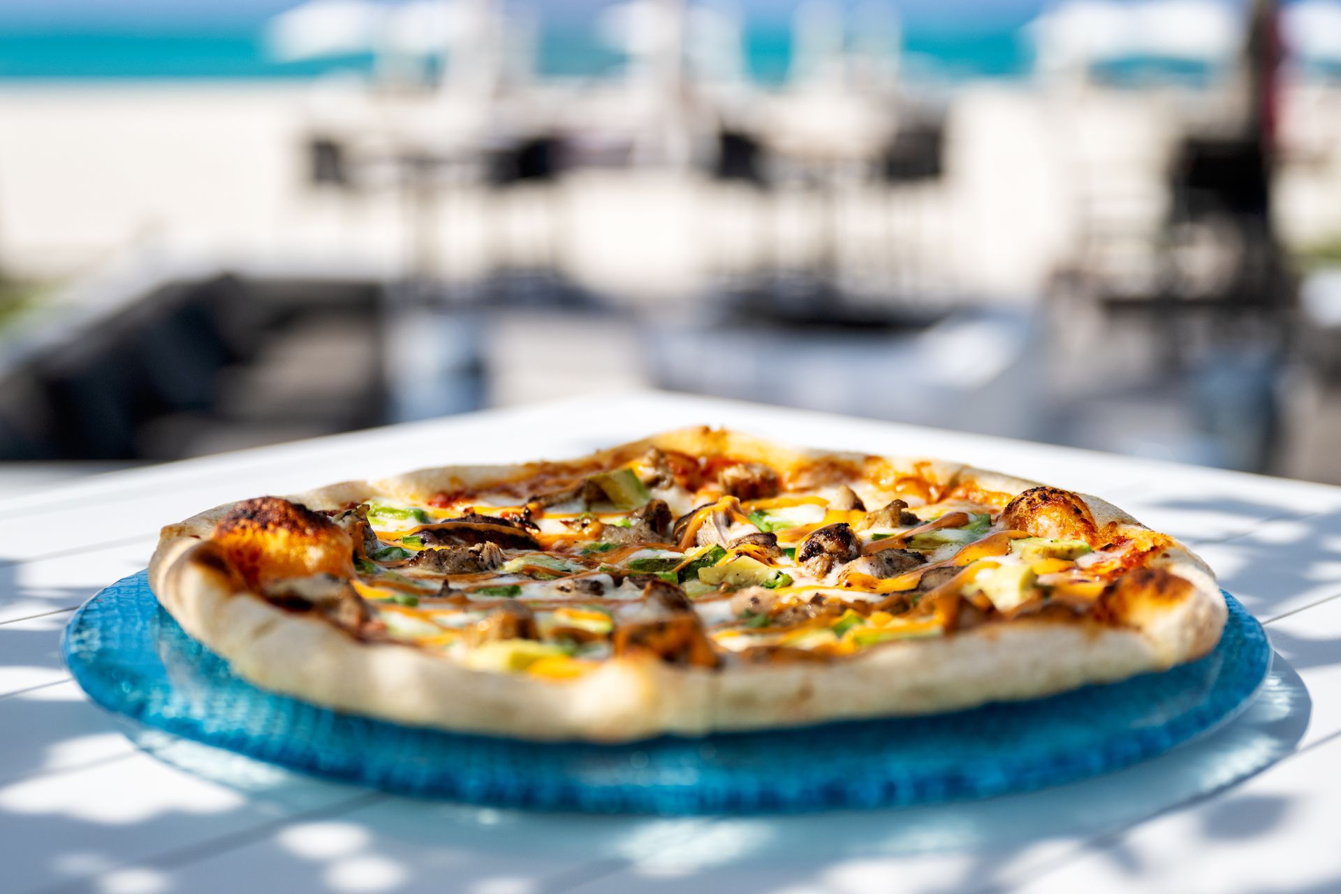 a pizza on a plate