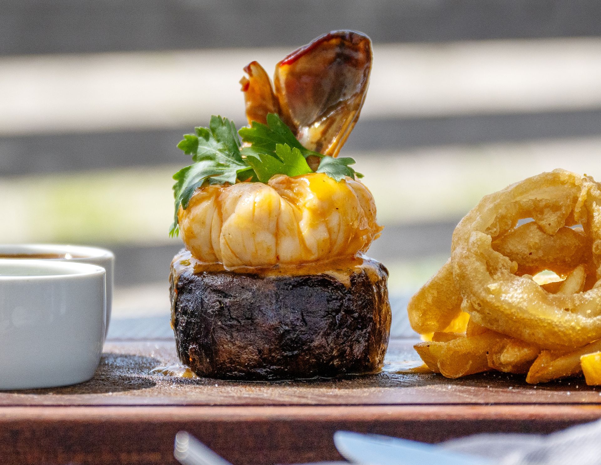 a plate of food with a fork and knife