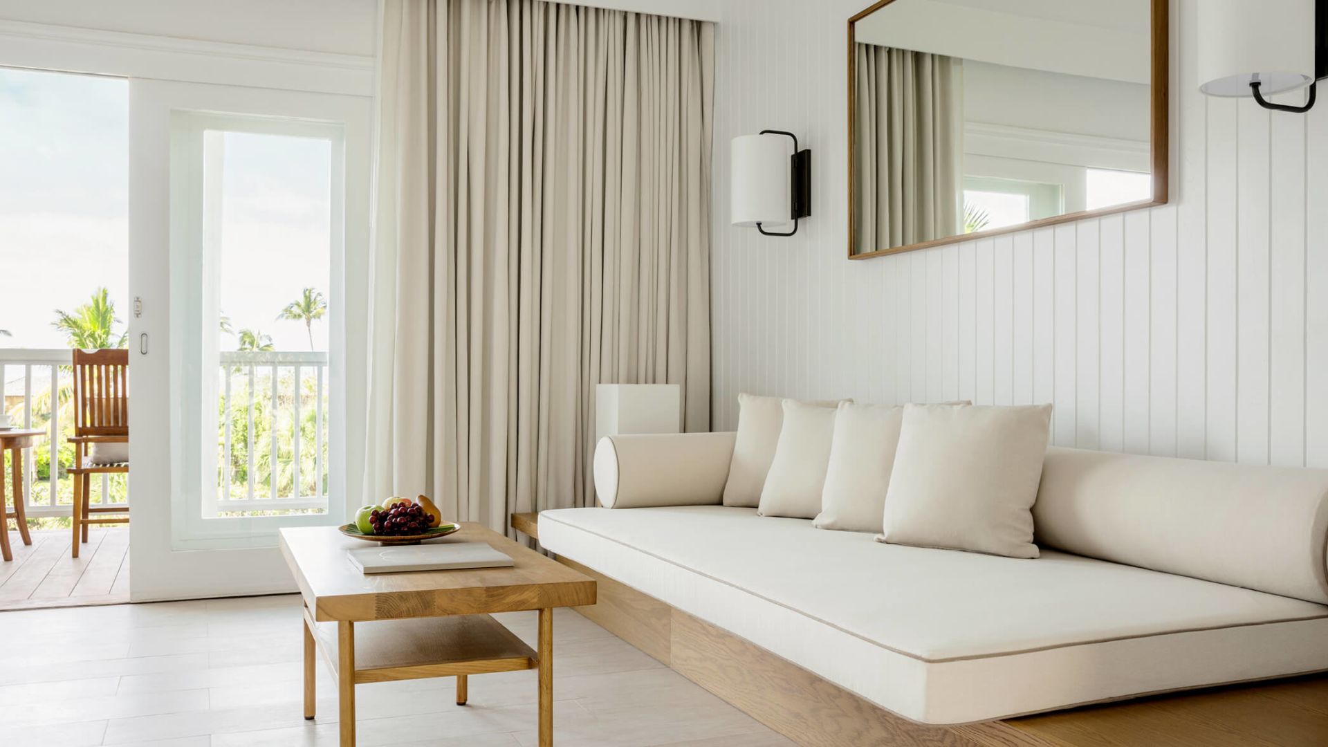 a white couch in a room