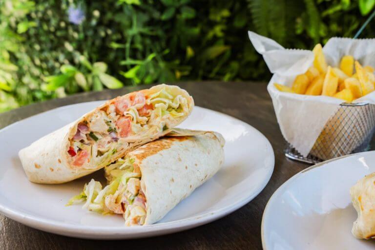 a burrito on a plate