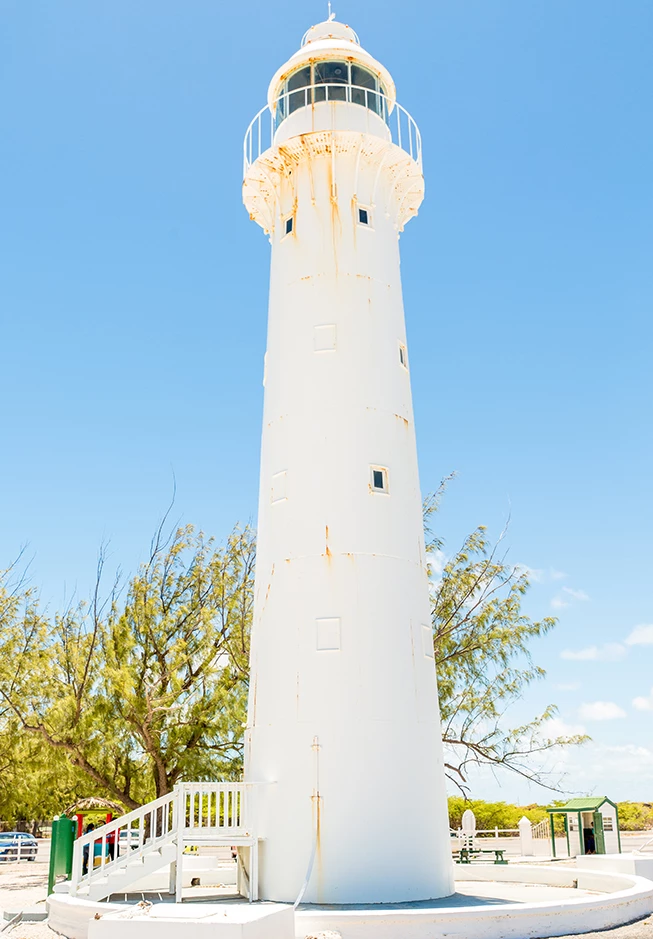 a white tower with windows