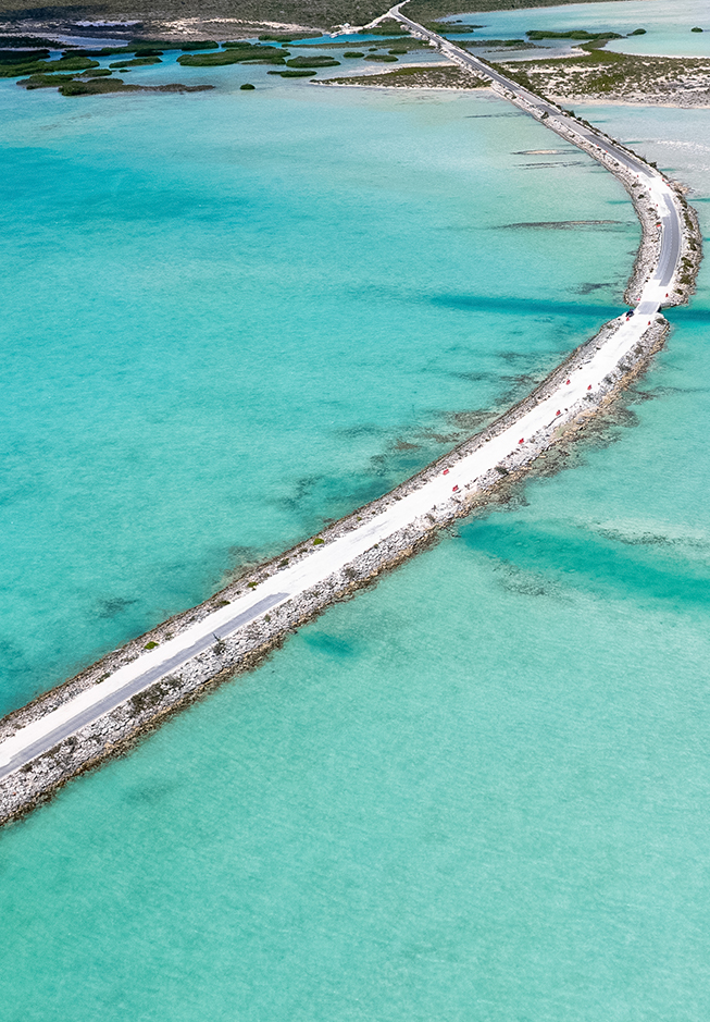 a road going through the water