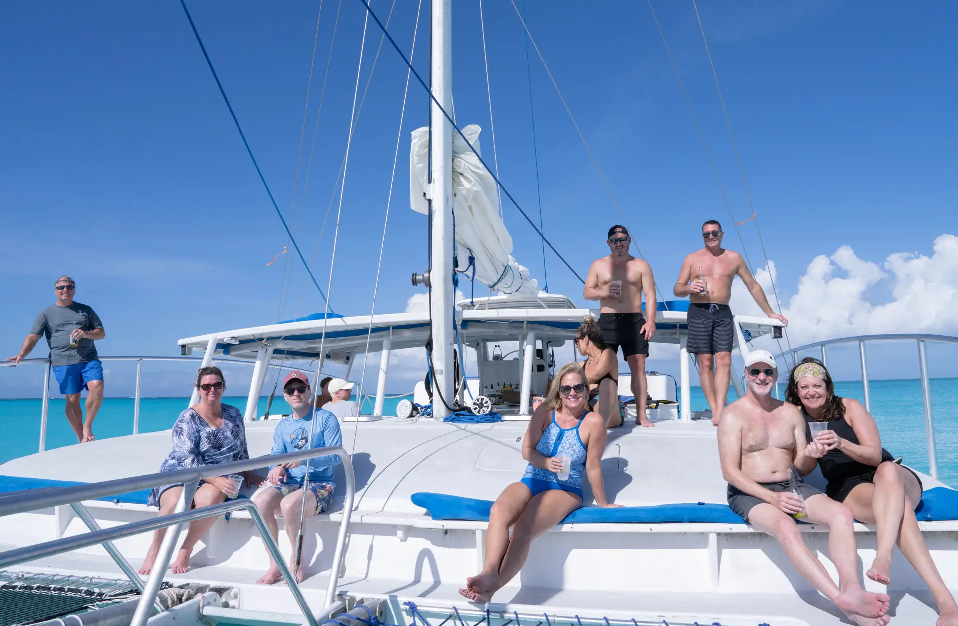 a group of people on a boat