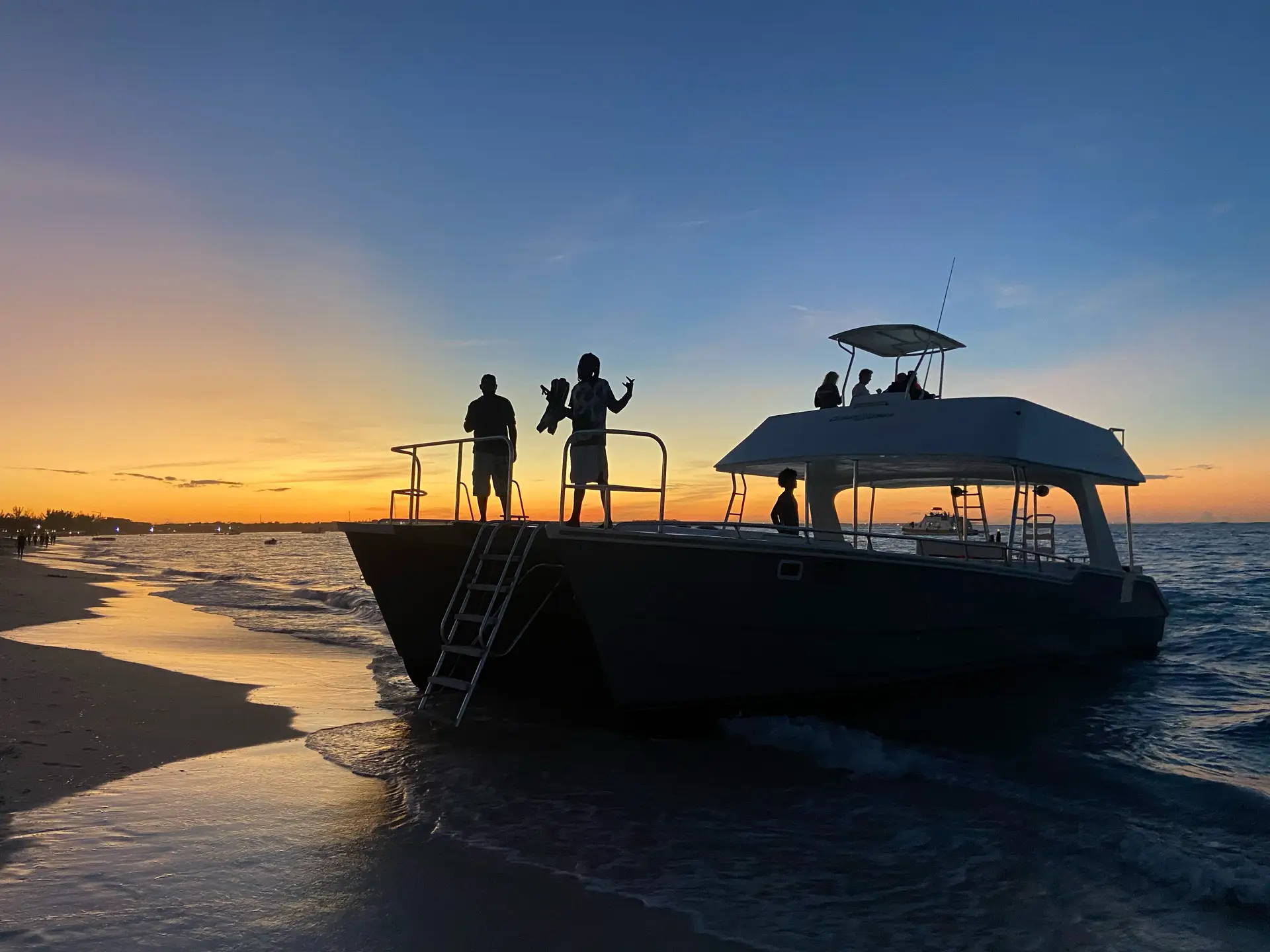 a group of people on a boat