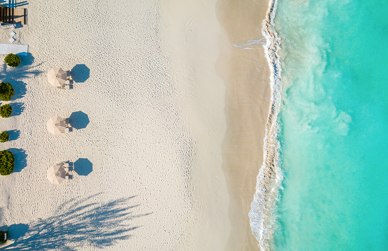 an umbrellas on a beach