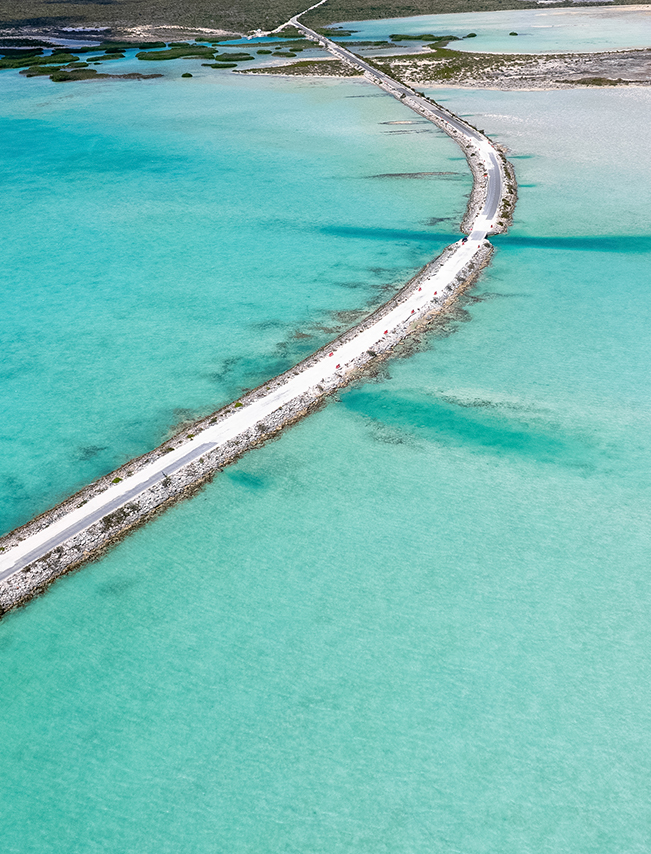 a road going through the water