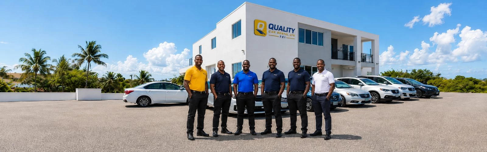 a group of men standing in front of a building