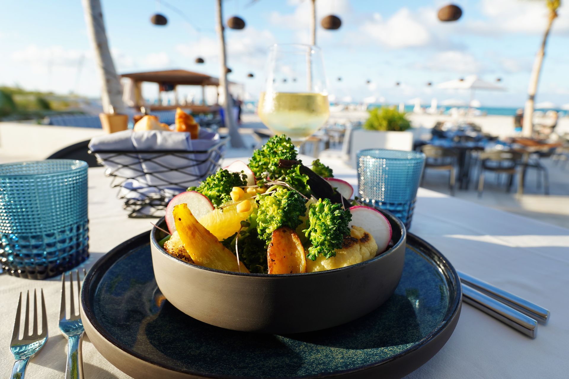 a bowl of food on a table