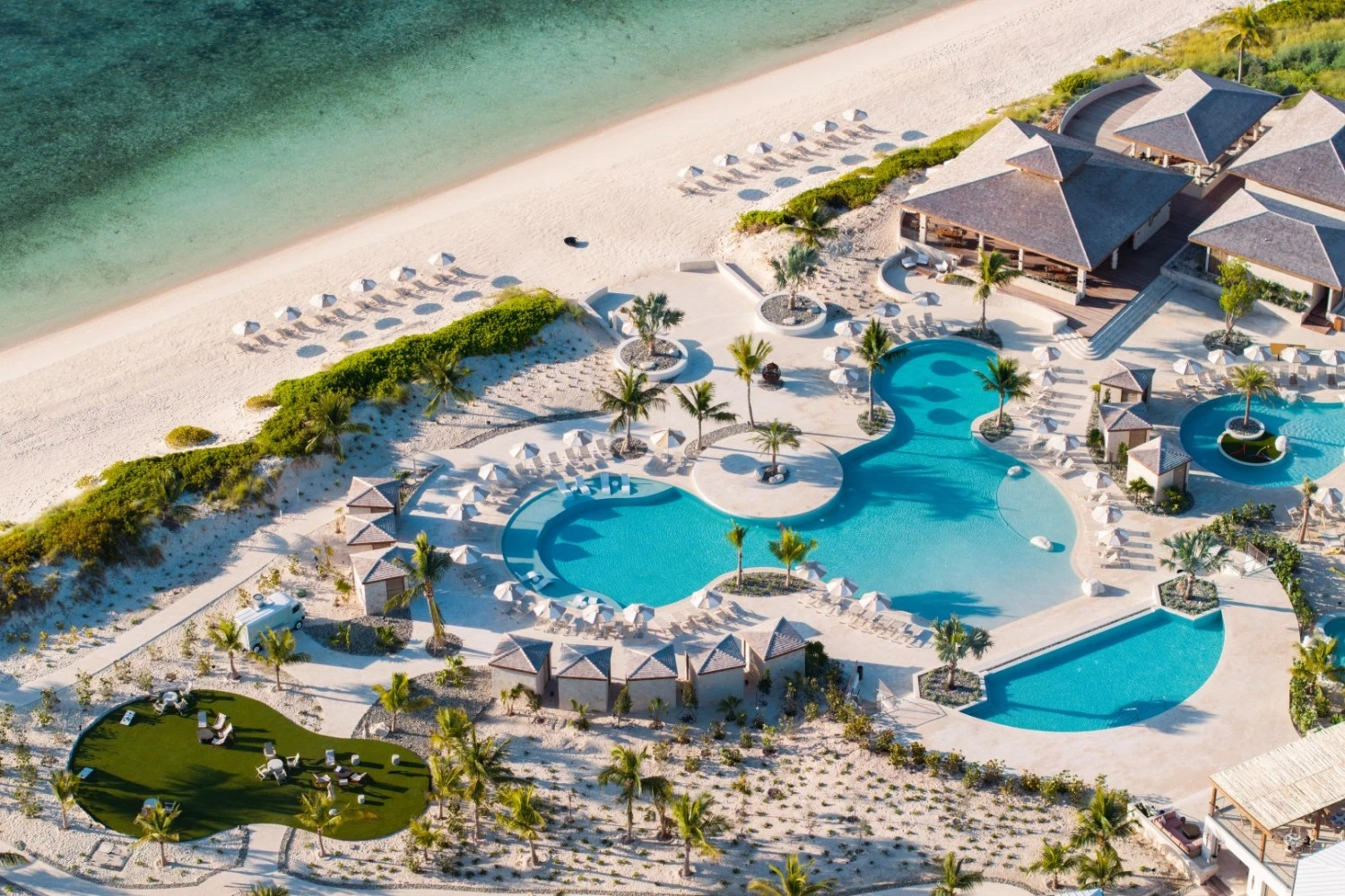 a swimming pool and a beach