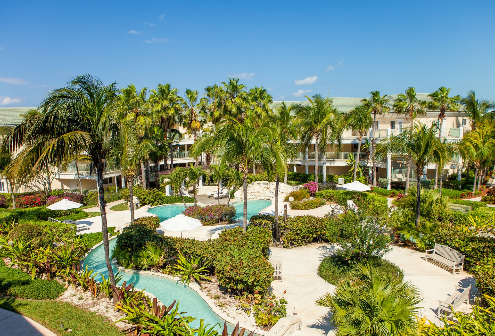a pool in a resort