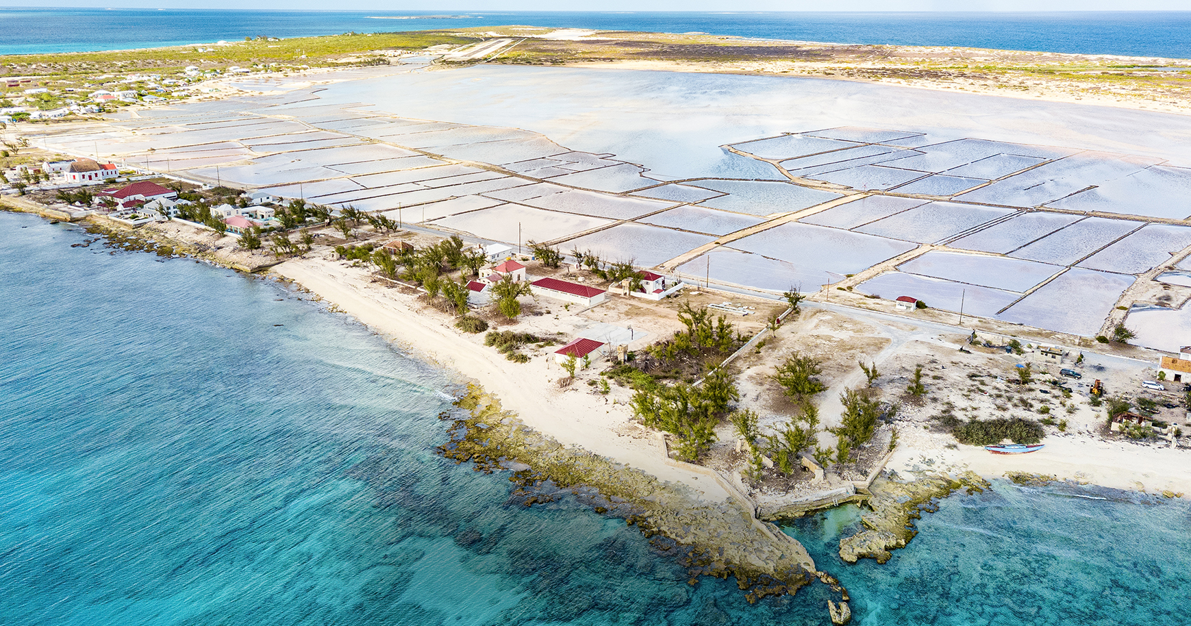 an island with a lot of land and water