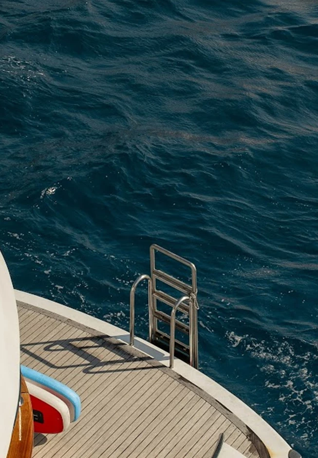 a ladder on a boat
